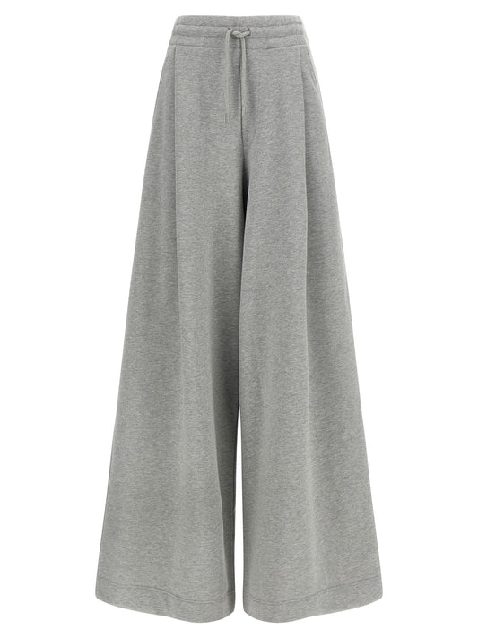 Casual Pants by Dries Van Noten for women in cotton gray & silver presents a refined pantology silhouette, artfully defined by a refined pantology wide, long, and a sophisticated mid rise.