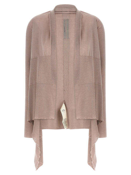 Cardigan by Rick Owens for women in cotton multicolor & pink presents a textural silhouette, artfully finished with a textural wrap neckline and for a sophisticated, textural look.