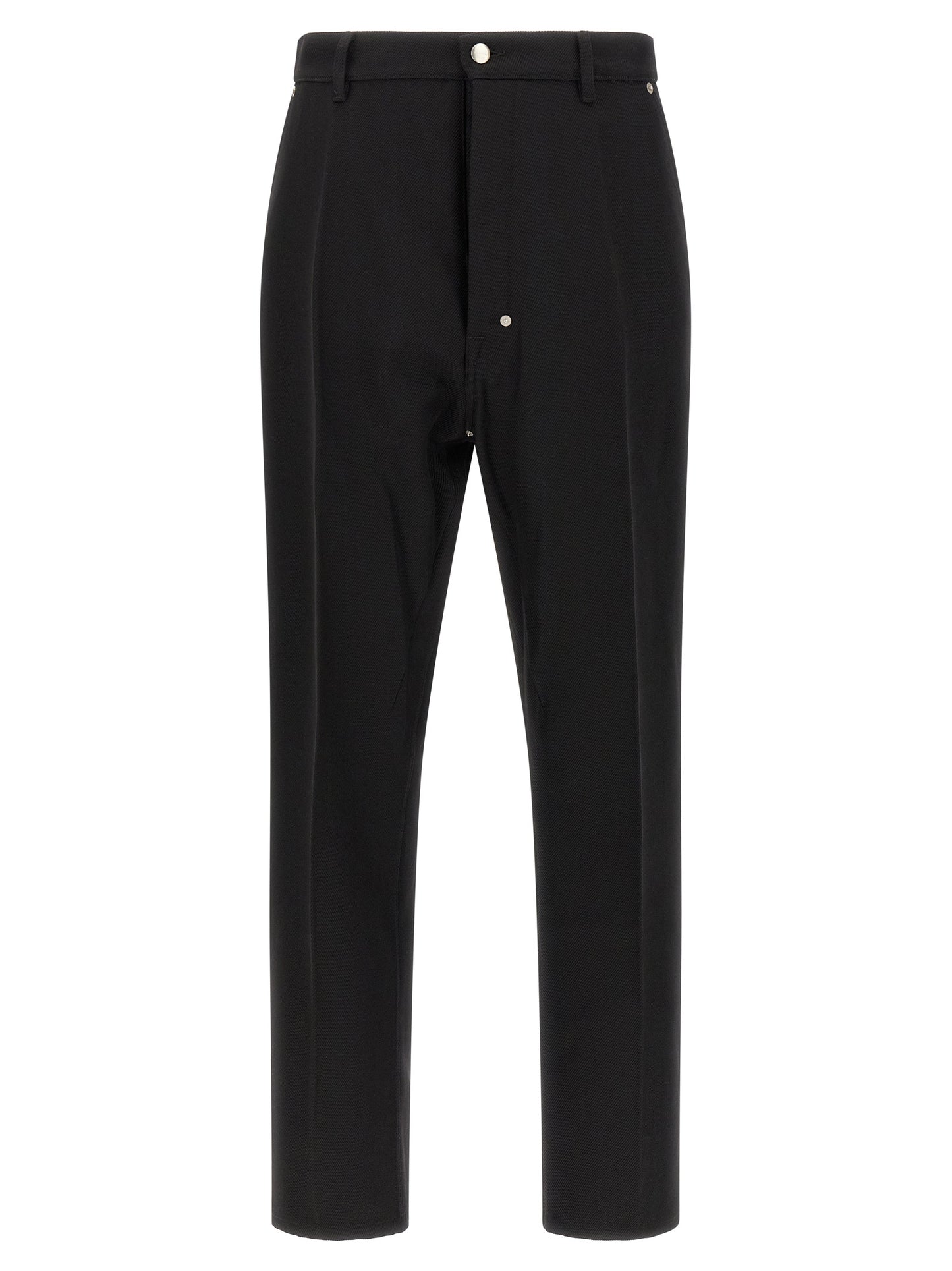 Rick Owens Black Cotton Casual Pants