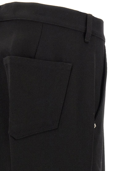 Rick Owens Black Cotton Casual Pants