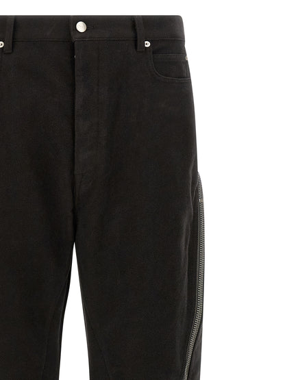 Rick Owens Black Cotton Flared Pants