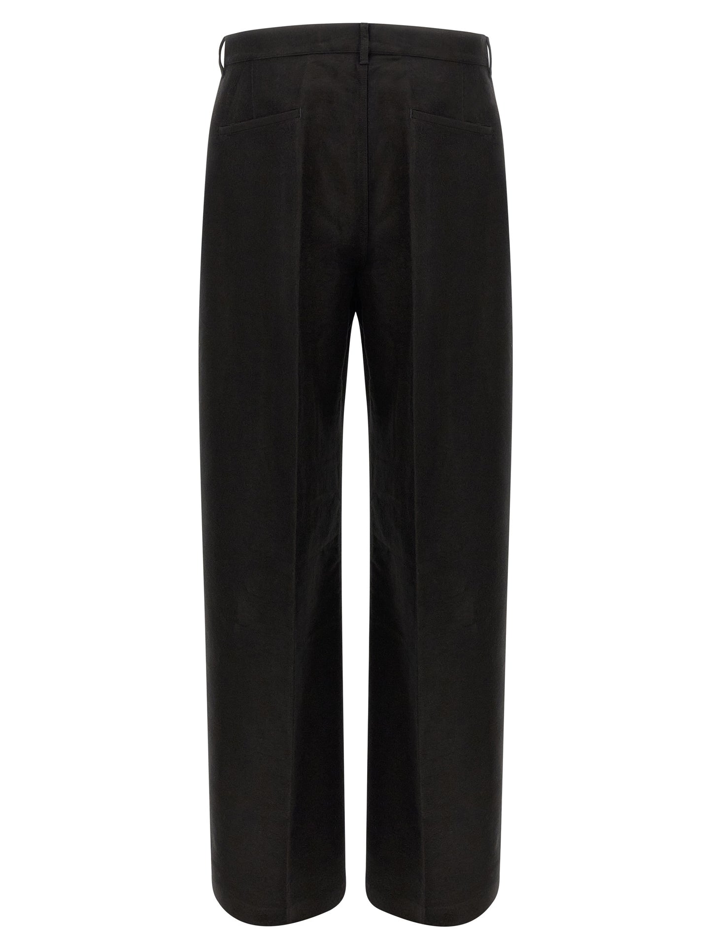 Rick Owens Black Ramie Casual Pants