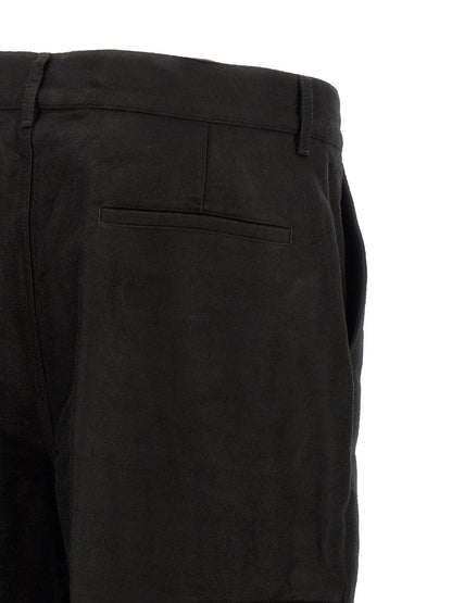 Rick Owens Black Ramie Casual Pants