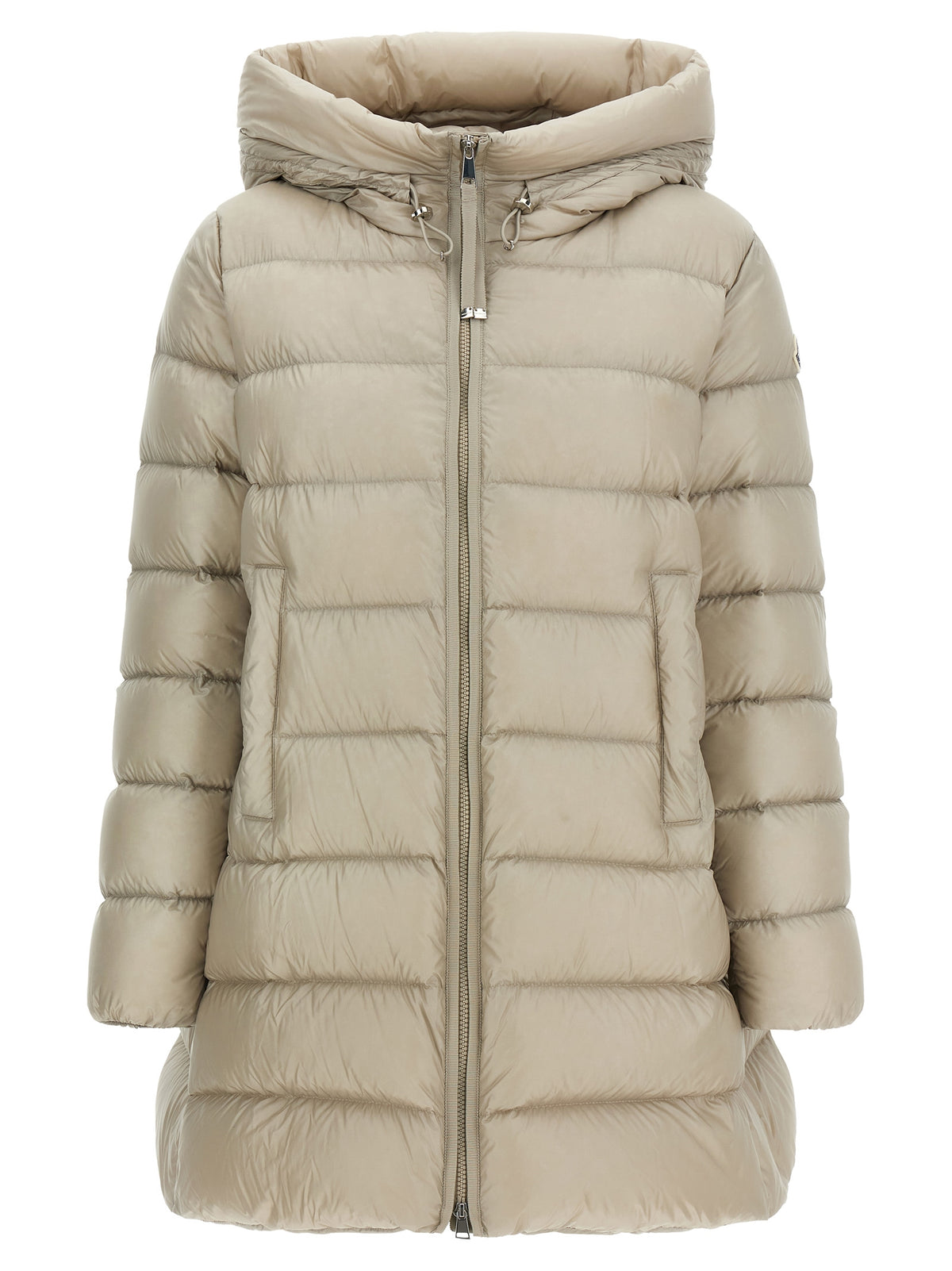 Moncler Women's Down Polyamide Hooded Puffer Jacket - Beige Signature
