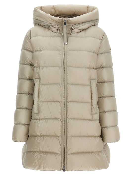 Moncler Women's Down Polyamide Hooded Puffer Jacket - Beige Signature