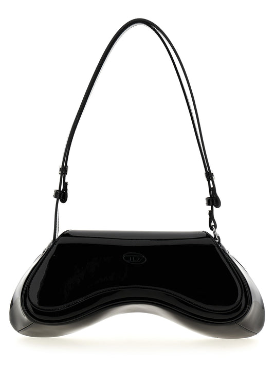 2-in-1 Shoulder & Crossbody Flap Bag by Diesel for women in polyethylene & polyurethane black presents a versatile silhouette, showcasing a secure flap & magnetic and versatile with versatile crossbody-strap, shoulder-strap, adjustable-strap & handle for a sophisticated look.