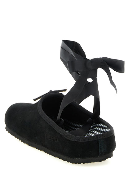 Birkenstock Black Suede Leather Ballet Flats