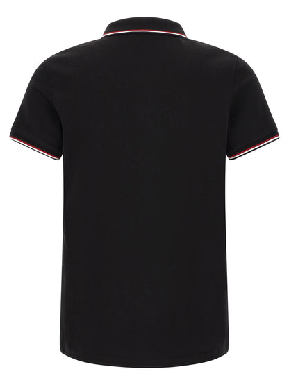 Moncler Black Cotton Polo Shirt