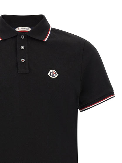 Moncler Black Cotton Polo Shirt