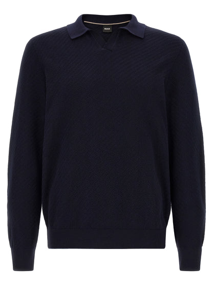 Polo Shirt by Hugo Boss for men in cotton navy showcases a enviable silhouette, featuring a refined and for a enviable finish.