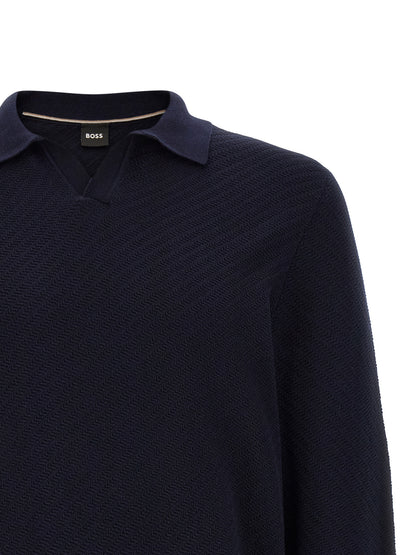 Polo Shirt by Hugo Boss for men in cotton navy features a eye catching silhouette, showcasing a refined and for a eye catching finish.