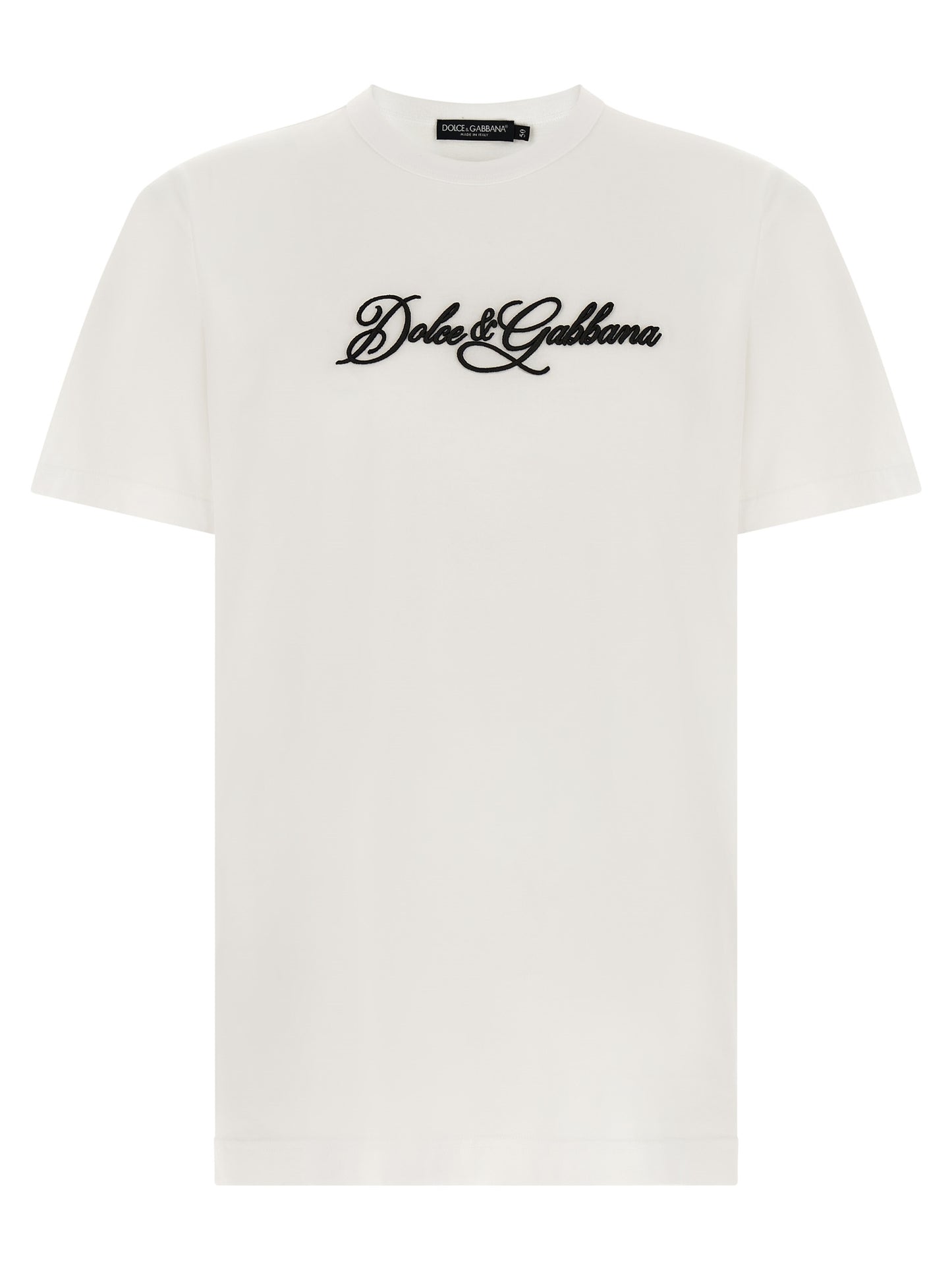 T-Shirt by Dolce & Gabbana for men in cotton white features a plush silhouette, showcasing a sophisticated crew neckline and for a truly plush finish.