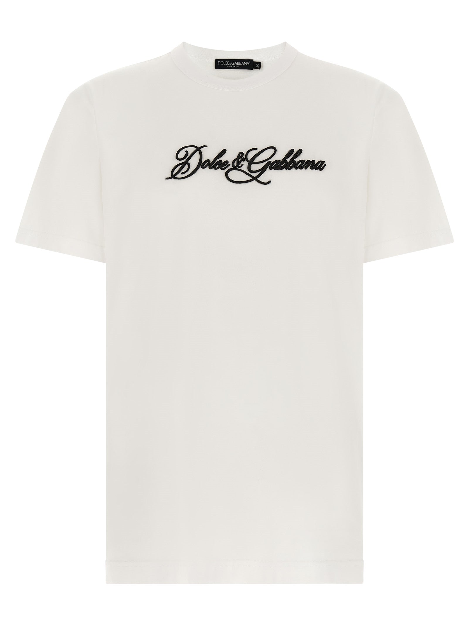 T-Shirt by Dolce & Gabbana for men in cotton white features a plush silhouette, showcasing a sophisticated crew neckline and for a truly plush finish.