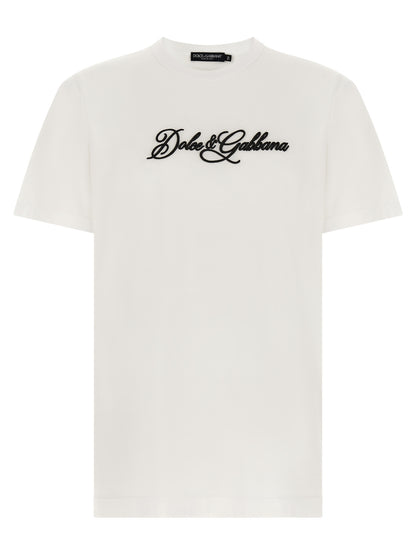 T-Shirt by Dolce & Gabbana for men in cotton white features a plush silhouette, showcasing a sophisticated crew neckline and for a truly plush finish.
