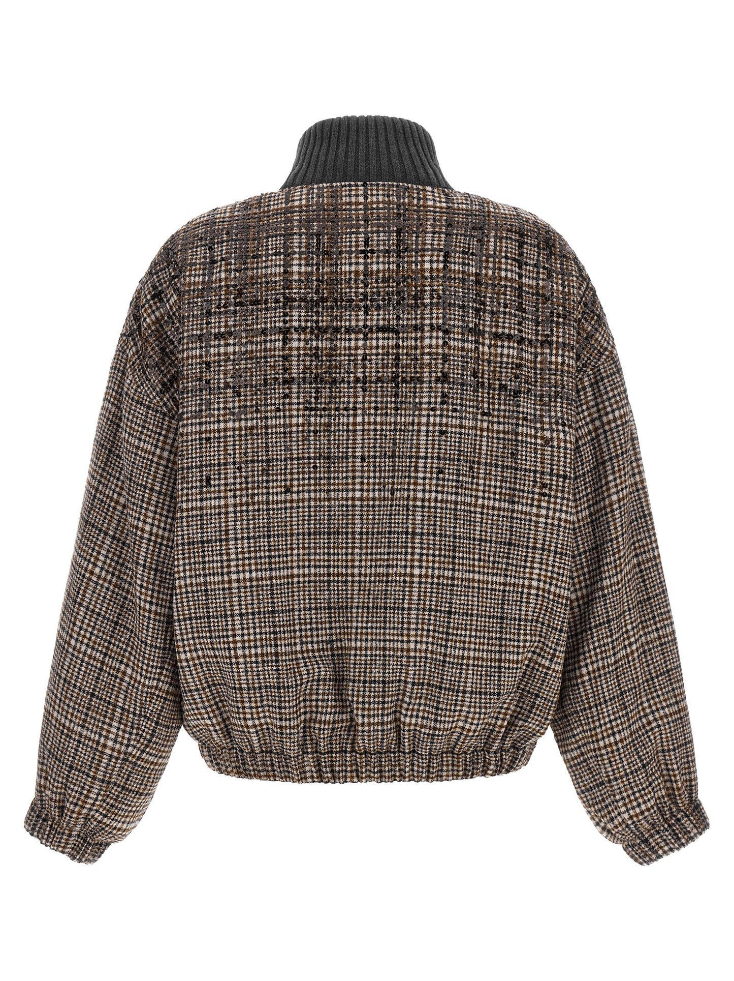 Brunello Cucinelli Brown Alpaca Leather Bomber