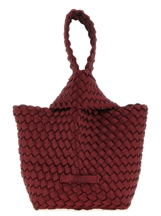 Clutch Handbag by NAGHEDI for women in polyester satin silk multicolor & red showcases a sculptural silhouette, featuring a secure , ample , and versatile handle for a sculptural finish.