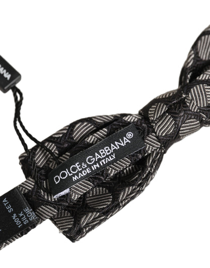 Dolce & Gabbana Silk Necktie - Black White Patterned