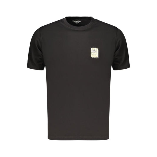 T-Shirt by Refrigiwear for men in cotton black, signature & print showcases a unassuming silhouette, artfully detailed with a refined crew neckline and unassuming for a sophisticated, contemporary look.