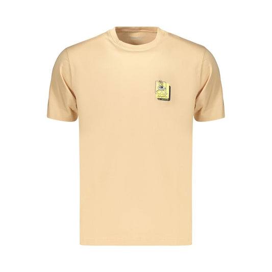 T-Shirt by Refrigiwear for men in cotton beige & print features a plush silhouette, showcasing a sophisticated crew neckline and for a truly plush finish.