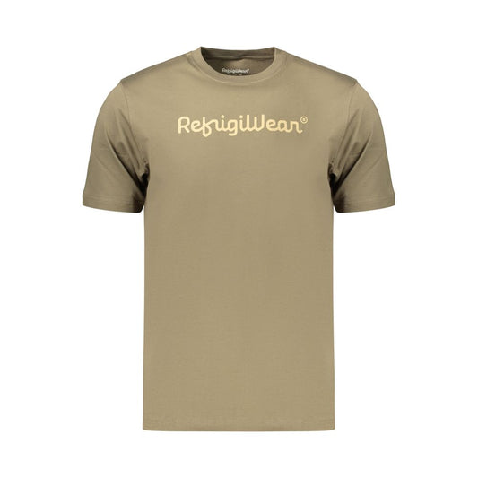 T-Shirt by Refrigiwear for men in cotton green & print showcases a chic silhouette, artfully detailed with a chic crew neckline and for a chic finish.