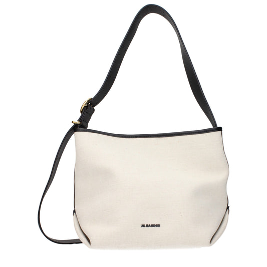 Crossbody Handbag by Jil Sander for women in fabric beige features a transformative elegance silhouette, showcasing a secure , organized , and versatile crossbody-strap & adjustable-strap for a transformative elegance look.