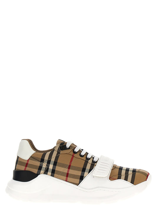 Athletic Sneakers Burberry men suede calf leather & cotton beige & print featuring a avant-garde Men's Athletic Suede Calf Leather & Cotton Sneakers design with a avant-garde athletic style for a refined finish.