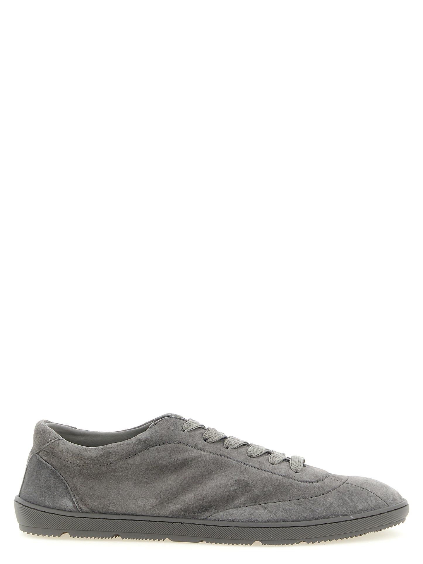 Brunello Cucinelli Gray Calfskin Low Top Sneakers