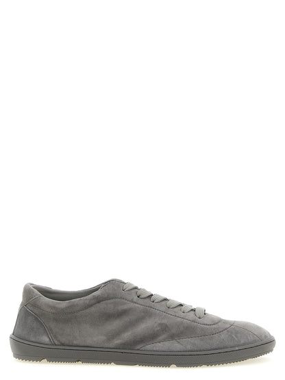 Brunello Cucinelli Gray Calfskin Low Top Sneakers