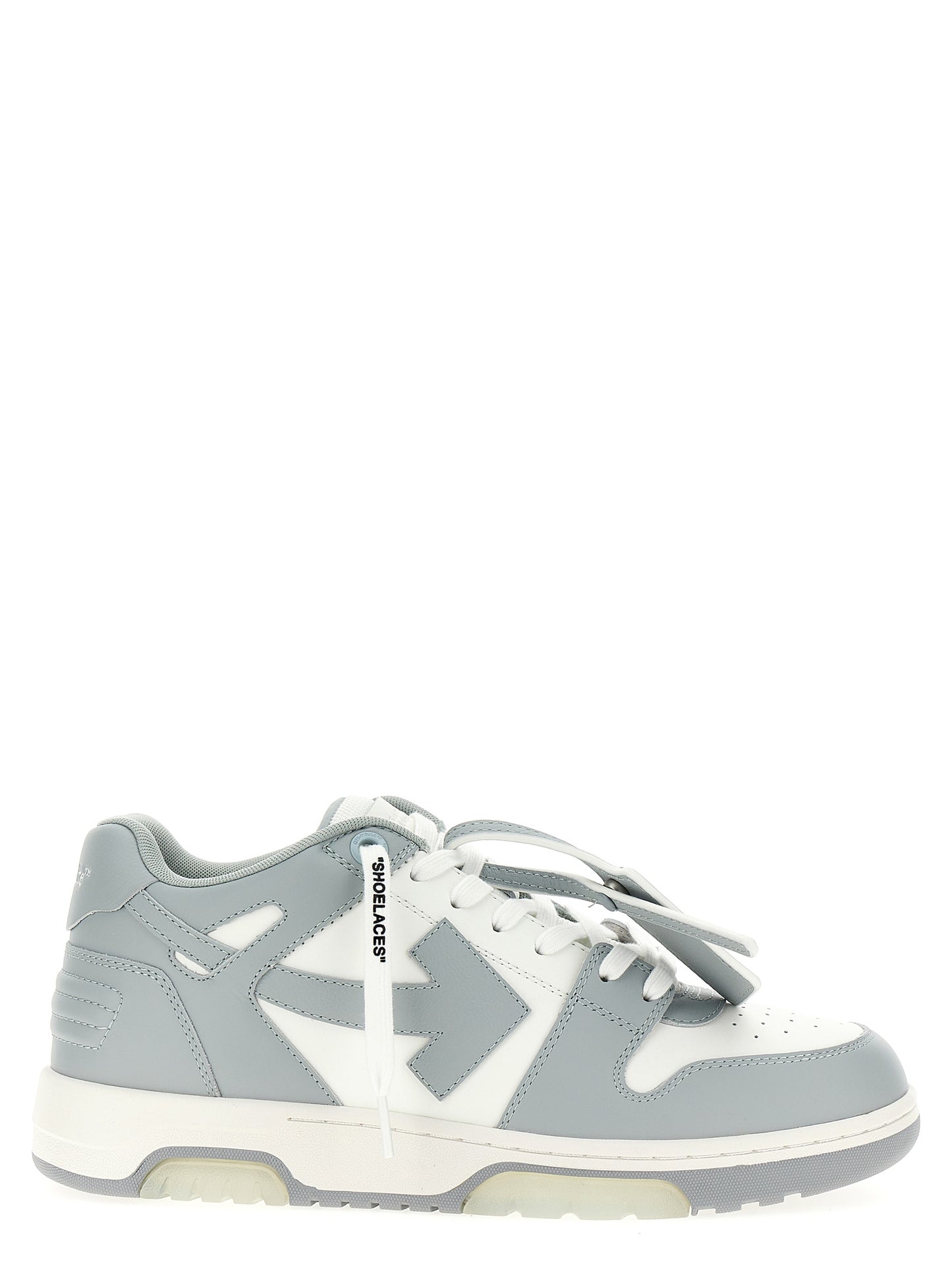 Off-White Gray Calfskin Low Top Sneakers