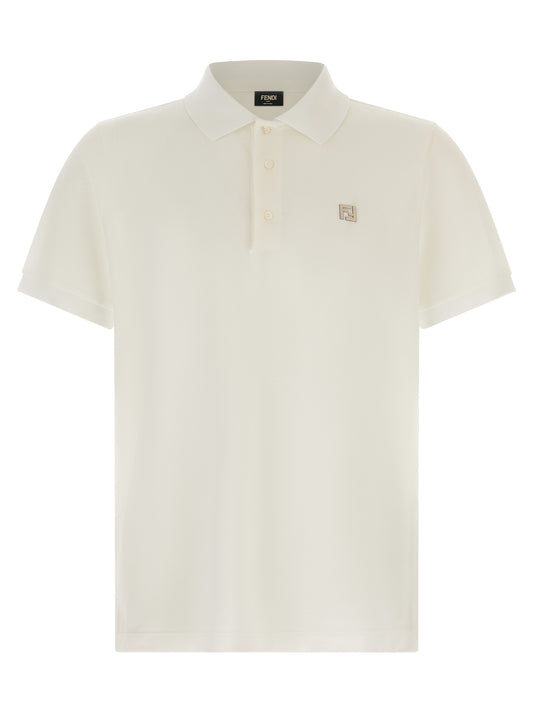 Polo Shirt by Fendi for men in cotton white presents a sleek silhouette, featuring a refined and short-sleeve for a sleek finish.