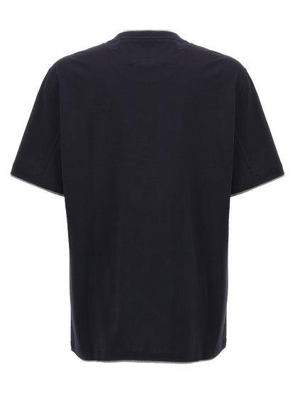 Brunello Cucinelli Blue Cotton T-Shirt