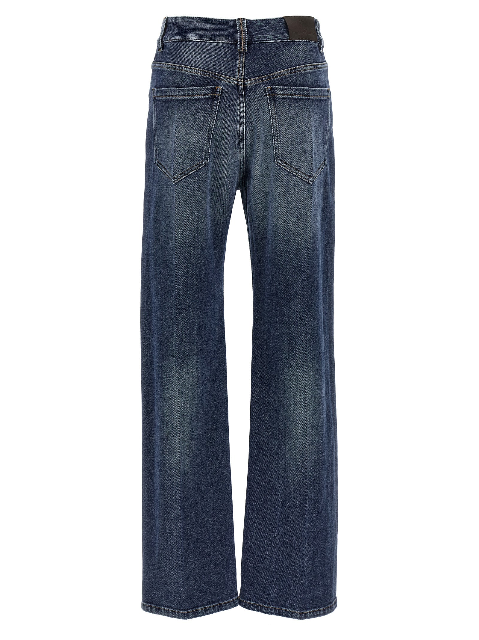 Jeans by Brunello Cucinelli for women in stretch denim cotton blue features an sartorial straight-leg, relaxed-fit & wide and long with a cut for a sartorial finish.