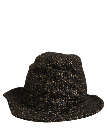 Dolce & Gabbana Fedora Ribbon Nylon Polyester Alpaca Wool Tweed - Gray