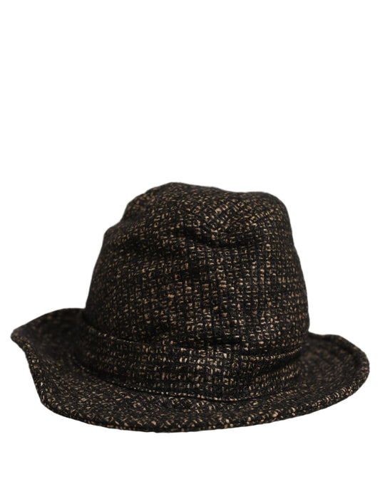 Dolce & Gabbana Fedora Ribbon Nylon Polyester Alpaca Wool Tweed - Gray