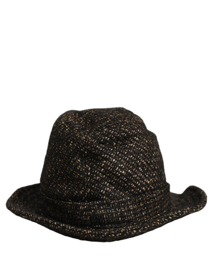 Dolce & Gabbana Fedora Ribbon Nylon Polyester Alpaca Wool Tweed - Gray