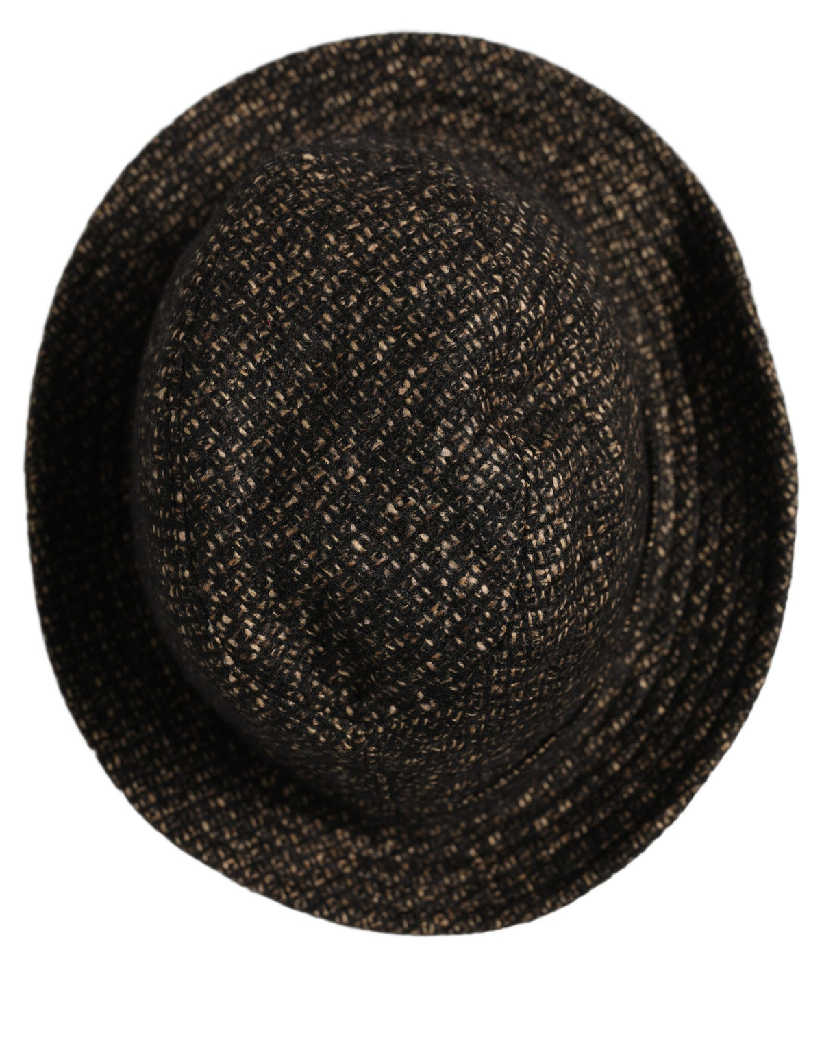 Dolce & Gabbana Fedora Ribbon Nylon Polyester Alpaca Wool Tweed - Gray