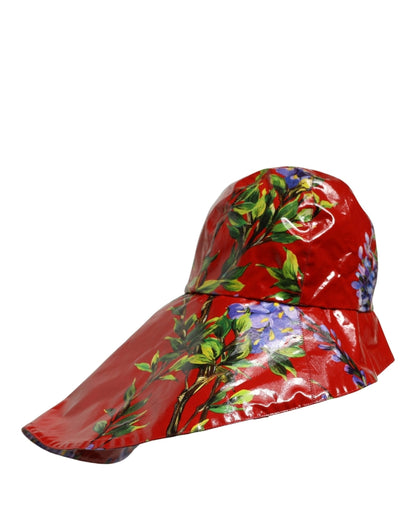 Dolce & Gabbana Cotton Polyester Bucket Hat - Red Floral Print