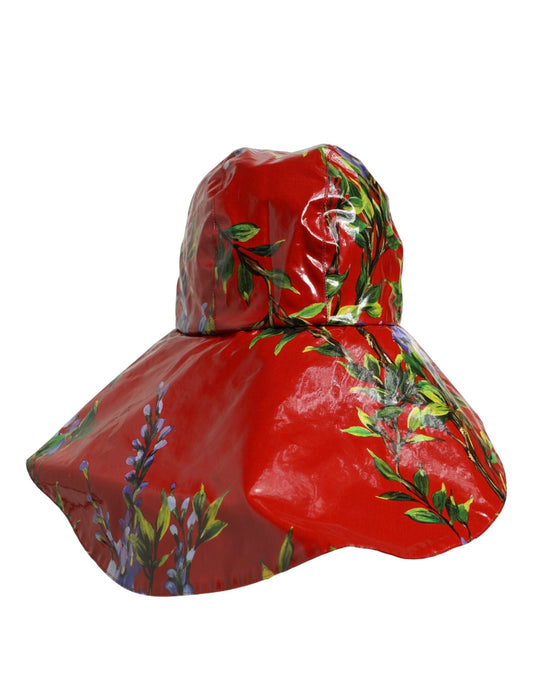 Dolce & Gabbana Cotton Polyester Bucket Hat - Red Floral Print