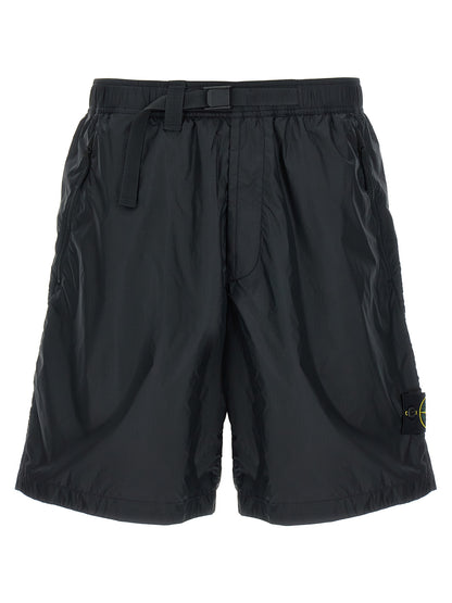 Stone Island Blue Polyamide Bermuda Shorts