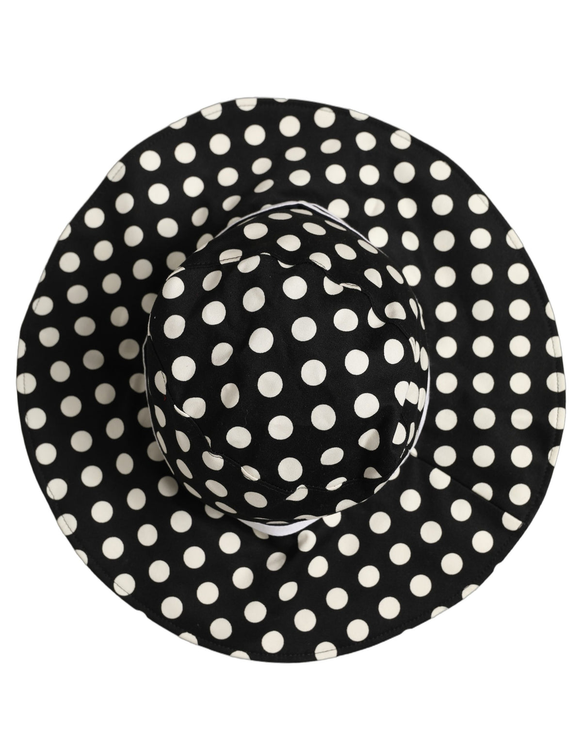 Dolce & Gabbana Silk & Cotton Bucket Hat - Black White Patterned Signature Striped