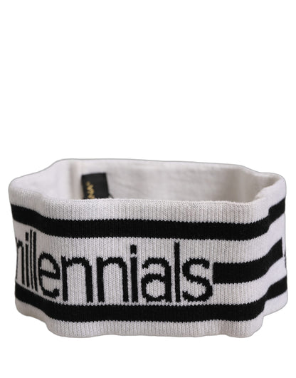 Dolce & Gabbana Dg Millennials Nylon & Virgin Wool Headband - White Black