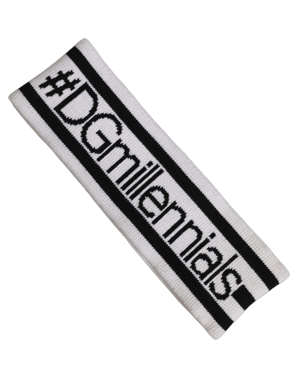 Dolce & Gabbana Dg Millennials Nylon & Virgin Wool Headband - White Black