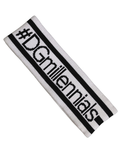 Dolce & Gabbana Dg Millennials Nylon & Virgin Wool Headband - White Black