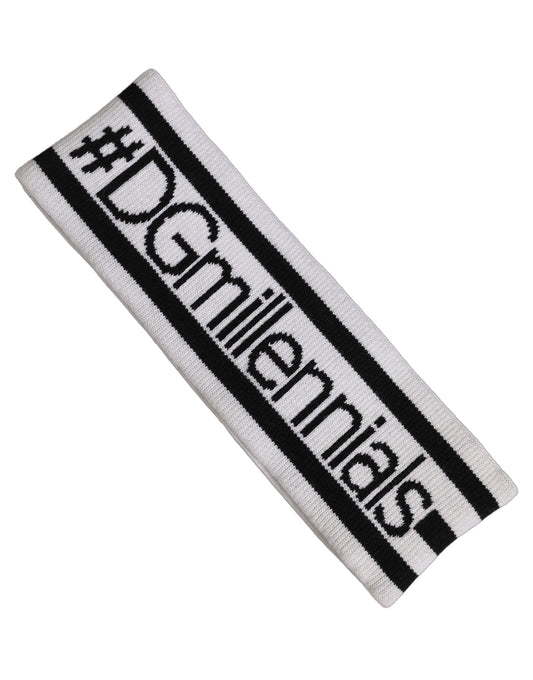 Dolce & Gabbana Dg Millennials Nylon & Virgin Wool Headband - White Black
