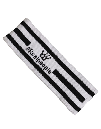 Dolce & Gabbana Dg Millennials Nylon & Virgin Wool Headband - White Black
