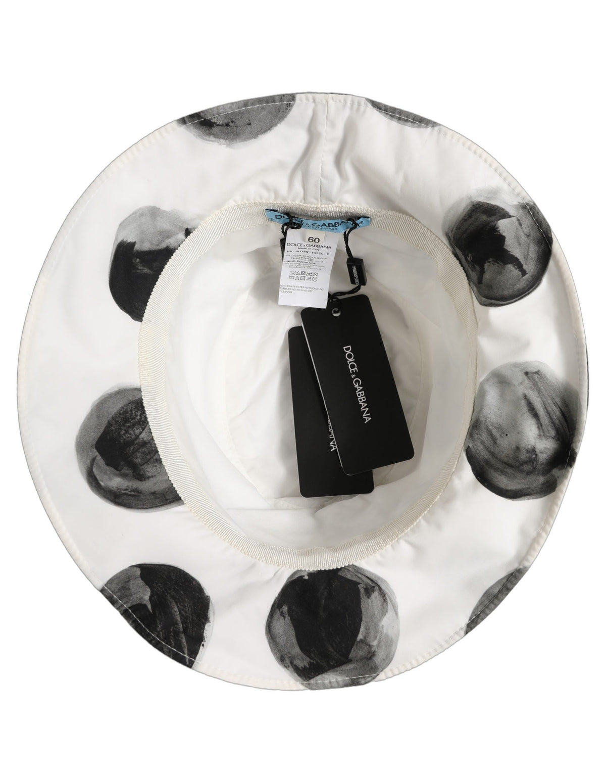 Dolce & Gabbana Cotton Bucket Hat - Black White Patterned Signature