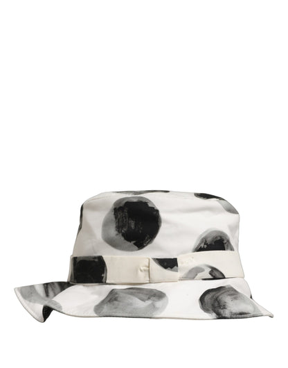 Dolce & Gabbana Cotton Bucket Hat - Black White Patterned Signature