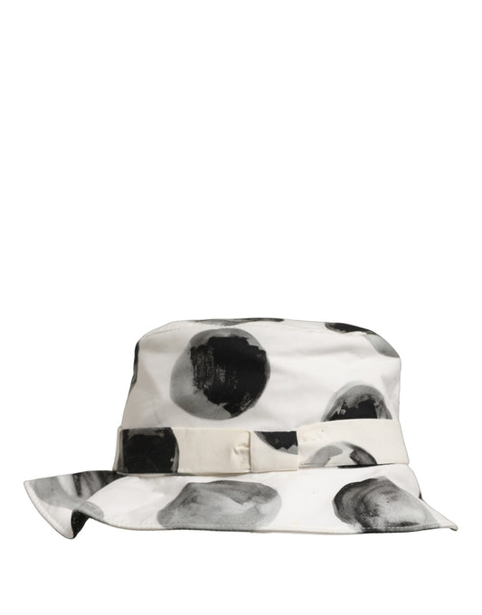 Dolce & Gabbana Cotton Bucket Hat - Black White Patterned Signature