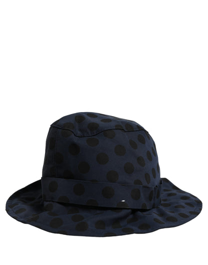 Dolce & Gabbana Cotton Bucket Hat - Black Blue Patterned Signature