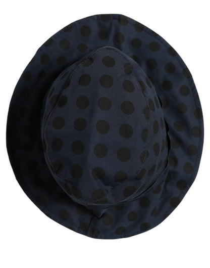 Dolce & Gabbana Cotton Bucket Hat - Black Blue Patterned Signature